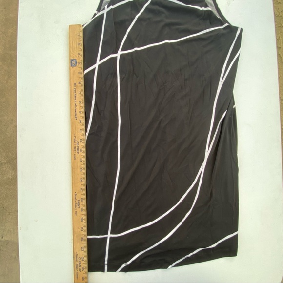 Clara Sunwoo Dress XS Black White Line Print Mini Tank Scoop Neck Pullover - Picture 2 of 8